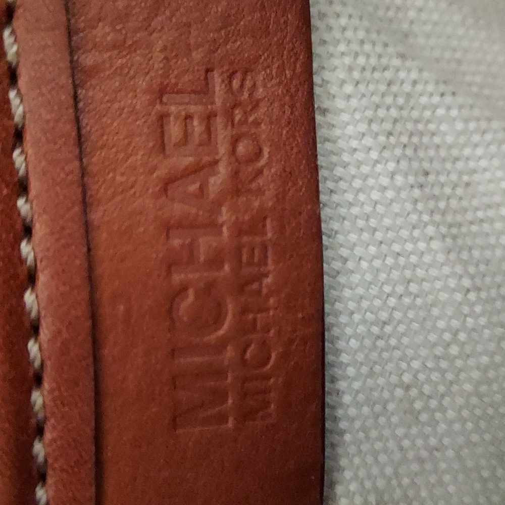 Michael Kors Cognac Astor Leather Stud-Accent Satchel Large - Picture 14 of 16